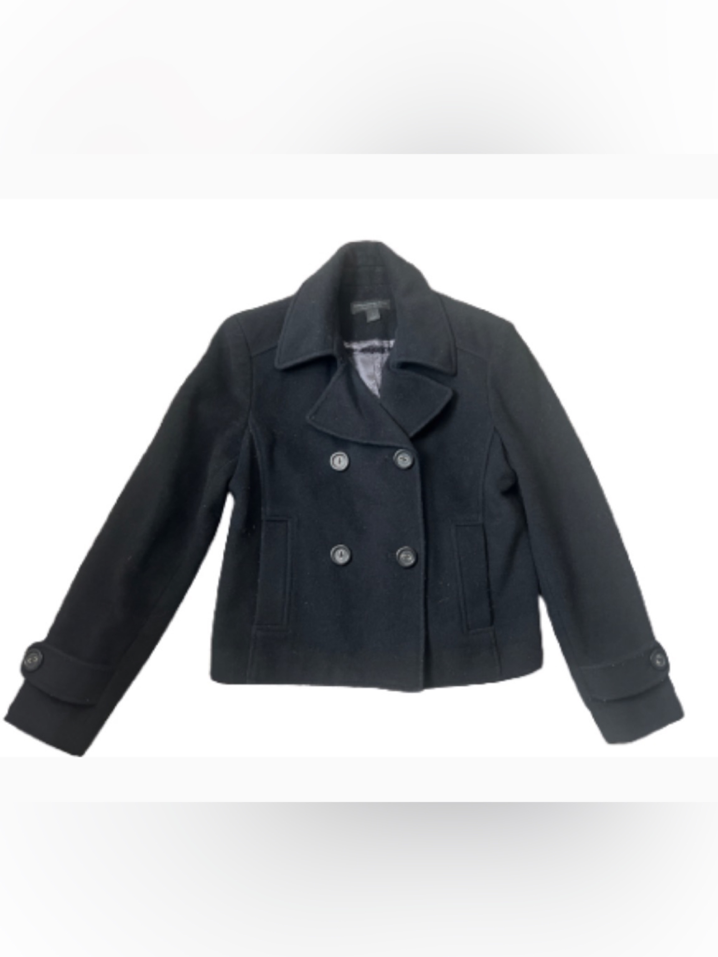 Express Black Preppy Cropped Peacoat